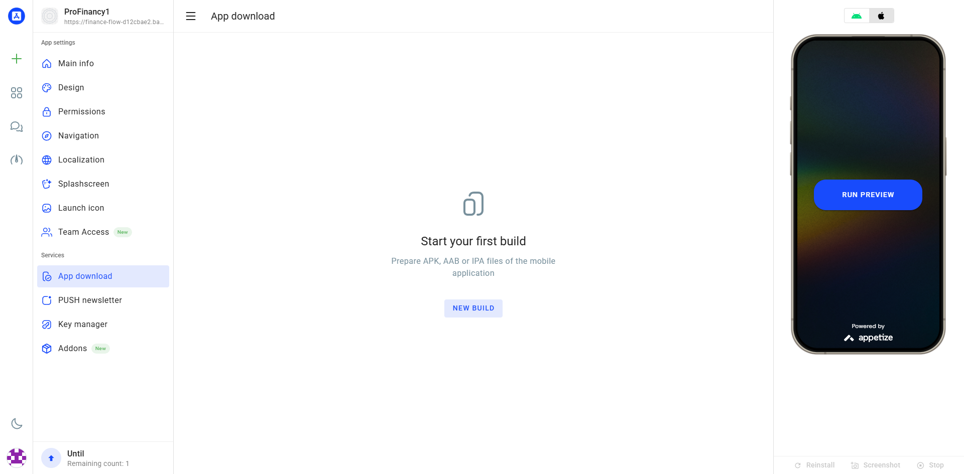 App Download Screen
